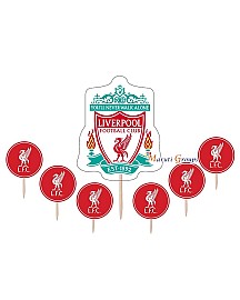 1pc Liverpool Cake Topper + 6 Cupcake Toppers - Board