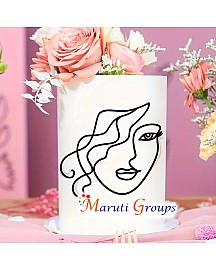 Women Face Abstract Cake Topper  / U Line Art Abstract Acrylic Cake Topper Women Face