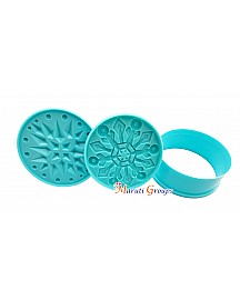 Biscuit Stamp Cookie Cutter & Embosser - Snowflake and Diamond Star Design 2 | 7.5cm Stamp