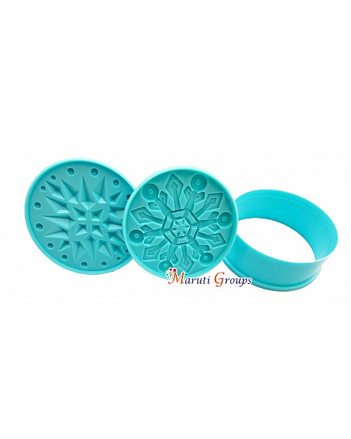 Biscuit Stamp Cookie Cutter & Embosser - Snowflake and Diamond Star Design 2 | 7.5cm Stamp