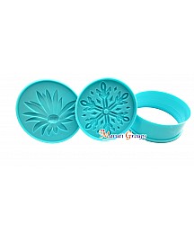 Snowflake and Sunflower Biscuit Stamp Cookie Cutter & Embosser - Design 3 | 7.5cm Stamp