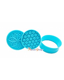 Honeycomb and Star Shape Biscuit Stamp Cookie Cutter & Embosser - Design 6 | 7.5cm Stamp