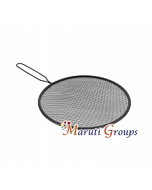 24cm Multifunctional Stainless Steel Splatter Screen Mesh Cover Lid - Black