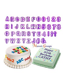 40PCS Plastic Alphabet Number Symbol Cutters for Cake, Cookie Decorating