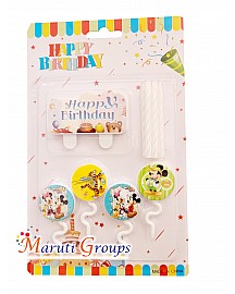 Mickey Mouse Candles Set for Cake Decorating - Sorted Pictures - Happy Birthday Candles