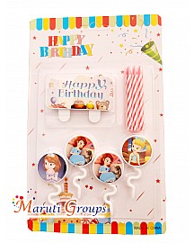 Sofia the First Candles Set for Cake Decorating - Sorted Pictures - Happy Birthday Candles