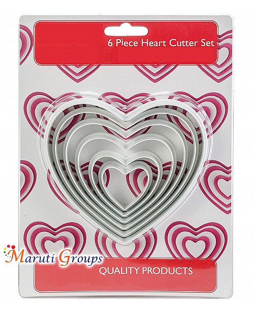 6pc Heart Cookie Cutter Set - Classic Shapes Cutters