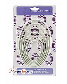 6pc Oval Cookie Cutter Set - Classic Shapes Cutters