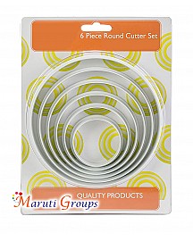 6pc Round Cookie Cutter Set - Classic Shapes Cutters