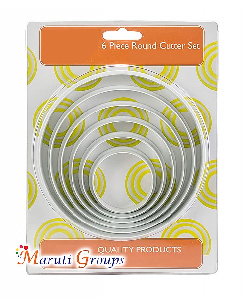 6pc Round Cookie Cutter Set - Classic Shapes Cutters