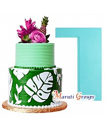 Plastic Cake Icing Smoother Wavy Side Cake Scraper / Plastic Sawtooth Cake Scraper / Cake Scraper Plastic (18.2cm x 11.3cm) - Design 1