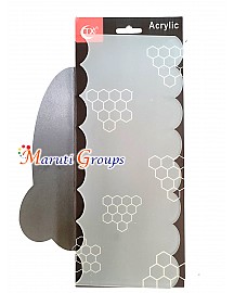 Patterned Edge Side - Acrylic Cake Scraper - C