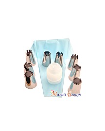 10pc Nozzle Set with Coupler and Silicone Piping Bag