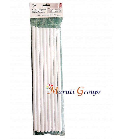 Plastic White Dowel Rods for Tiered Cake Decorating Tool, (34 cm x 1 cm) 8 Pieces