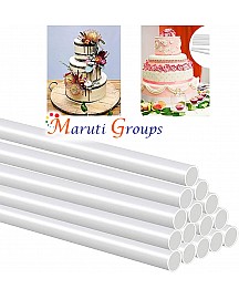 Plastic White Dowel Rods for Tiered Cake Decorating Tool, (34 cm x 1 cm) 8 Pieces