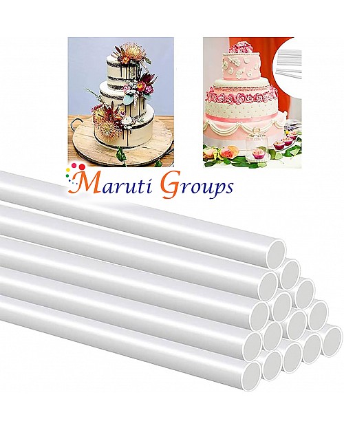 Plastic White Dowel Rods for Tiered Cake Decorating Tool, (34 cm x 1 cm) 8 Pieces