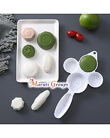 Round Biscuit Cookie Cutter / Embossed Hand Pressed Moon Cake Dim Sum Baking Biscuit Mold