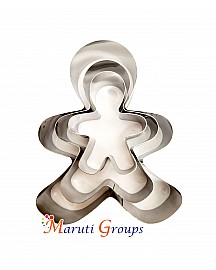 3pc Gingerbread Men Cookie Cutter - Stainless Steel