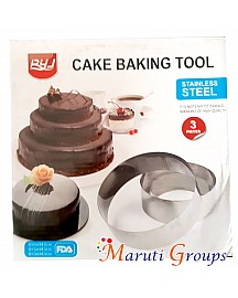 3pc Round Circle cake pan set. (cookie cutter) 10cm,15cm,20cm for Cake Decorating - Baking tool