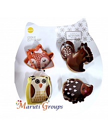 3pc Fox Squirrel Owl Hedge Cookie Cutter Set / Steel Cutter