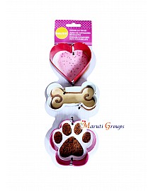 3pc Dog Heart Dog Bone Cookie Cutter Cookie Cutter Set / Steel Cutter