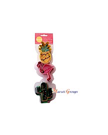 3pc Cactus Flamingo Pineapple Cookie Cutter Set / Steel Cutter