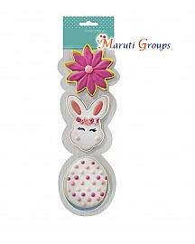 3pc Easter Flower Bunny Egg Cookie Cutter Set / Steel Cutter