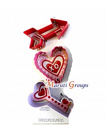 3pc Key Heart Key Cookie Cutter Set / Valentines Day Cookie Cutter / Steel Cutter