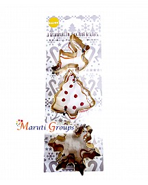 3pc Christmas Tree Snowflake Reindeer Cookie Cutter Set / Steel Cutter