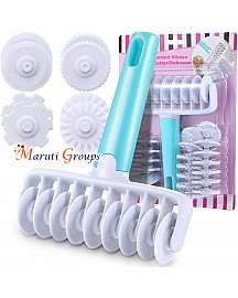 Fondant Ribbon Cutter Wheel Roller Pastry Mold Dough Lattice Cutter - 4 Different Gears Embosser Set