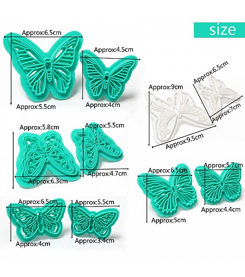 2pcs Butterfly Printing Cutter Set - Cookie & Fondant Cutter for Cake Decorating 