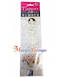 Numbers 2 Cake Topper for cake decorating - Gold