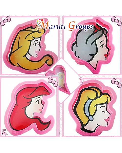 5PC Princess Cookie Cutter Set - 4 Princess Shapes & 1 Heart