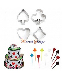 4Pcs Small Size Casino Playing Cards Suit Stainless Steel Cookie Cutters