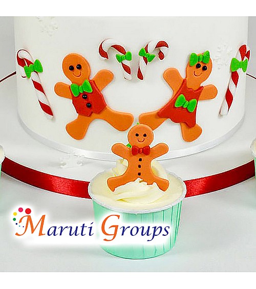 Christmas Gingerbread Man Cookie Cutters Set - 4pcs Funny Boy and Girl Lebkuchen Biscuit Cutters - Plastic