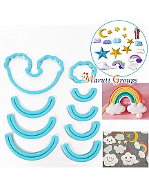 9 pcs Rainbow & Cloud Fondant Cutter Set - Cake Decorating Tools