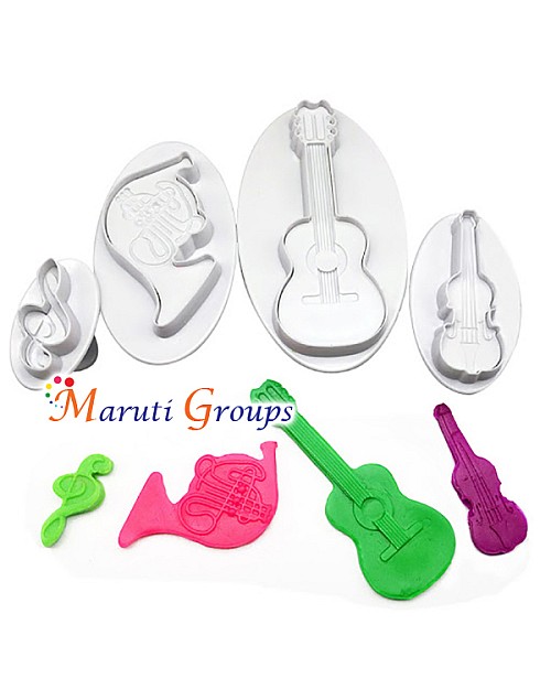 4pc Music Instrument Plunger Cutter Set / Cookie Cutters