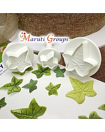 3pc Christmas Ivy Leaves Plunger Cookie Cutter