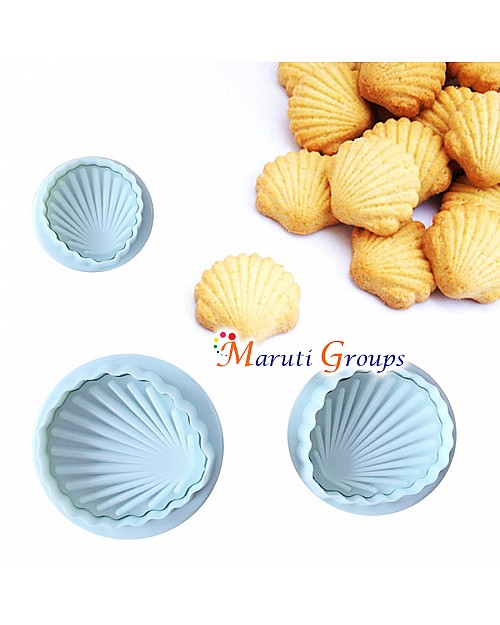 3pc Sea Shell Plunger Cookie Cutter