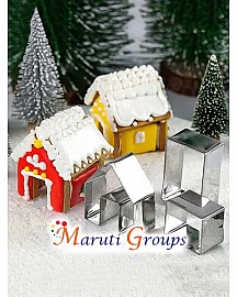 3D Mini Christmas House Cookie Cutter - Stainless Steel - Gingerbread House 