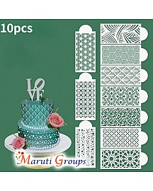 10pc Cake Stencils for Cake Decorating