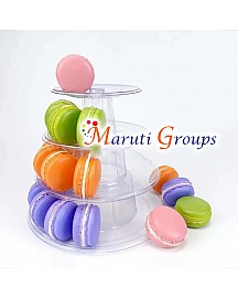 4-layer Round Macaron Tower Cake Stand Macaron Display Rack for Wedding Birthday Dessert Stand Cake Plate