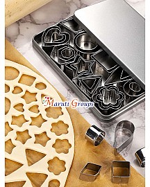 30pc Mix Shape Cookie Cutter - Stainless steel - Stars, Round,Triangle,Diamond,Oval,Square,Flower,Heart,Hexagon