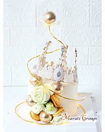 1pc Gold Ball Cake Topper Decoration 