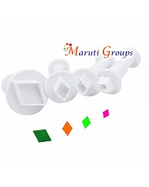 4pc Mini Diamond Plunger Cookie Cutter