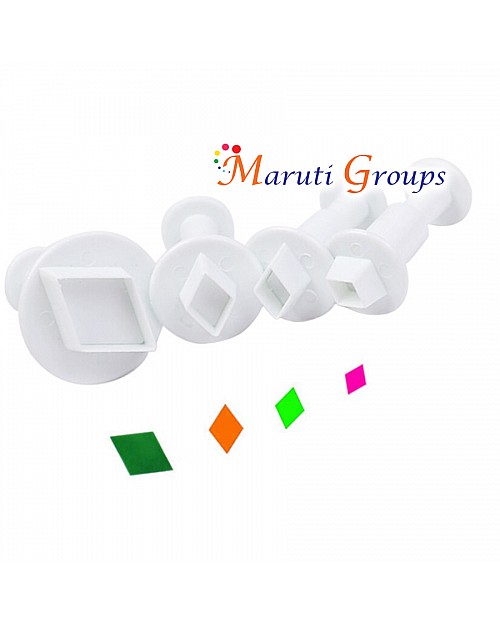 4pc Mini Diamond Plunger Cookie Cutter