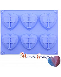 Multi Geometric Heart Chocolate Silicone Mould