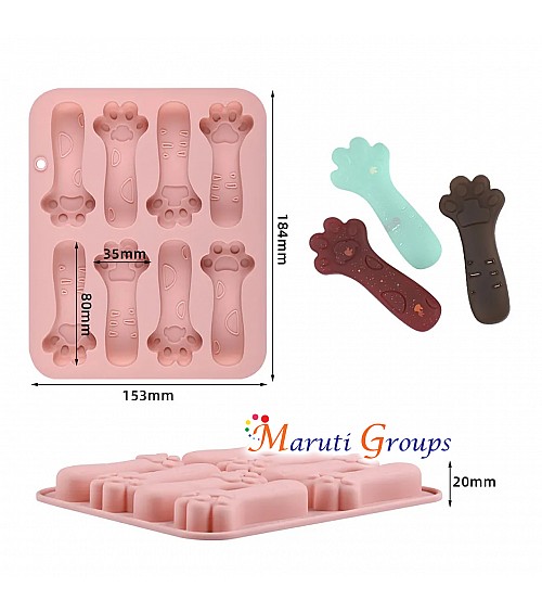 Cat's Paw Chocolate Energy Bar Molds Set, Cheese Bar, Biscuit Molar Bar, Candy Protein and Energy Bar Silicone Mould