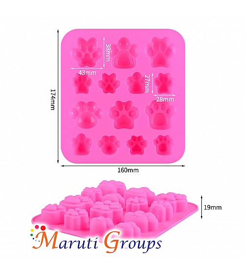 Dog Paw Silicone Molds - Cavities Silicone Non-Stick Cat Paw Treat Cake Candy Soap Jelly Fondant