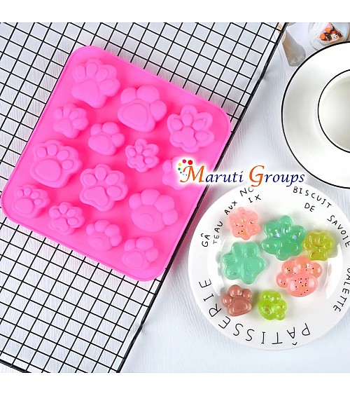 Dog Paw Silicone Molds - Cavities Silicone Non-Stick Cat Paw Treat Cake Candy Soap Jelly Fondant